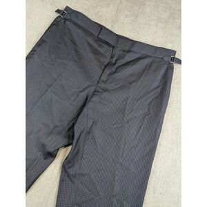 Tom Ford Dress Pants Mens 7-56R (36X29) Check Silk Wool Side Adjusters Trousers